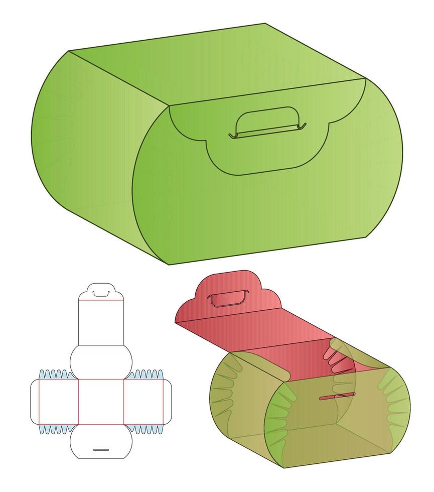 Box packaging die cut template design. 3d mock-up vector