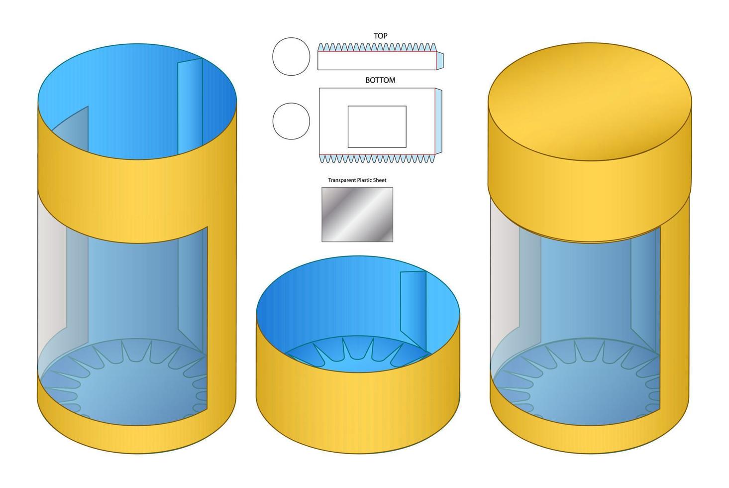 Box packaging die cut template design. 3d mock-up vector