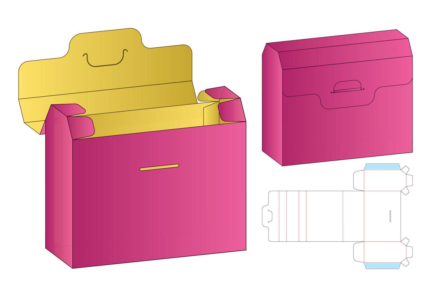 Box packaging die cut template design. 3d mock-up vector