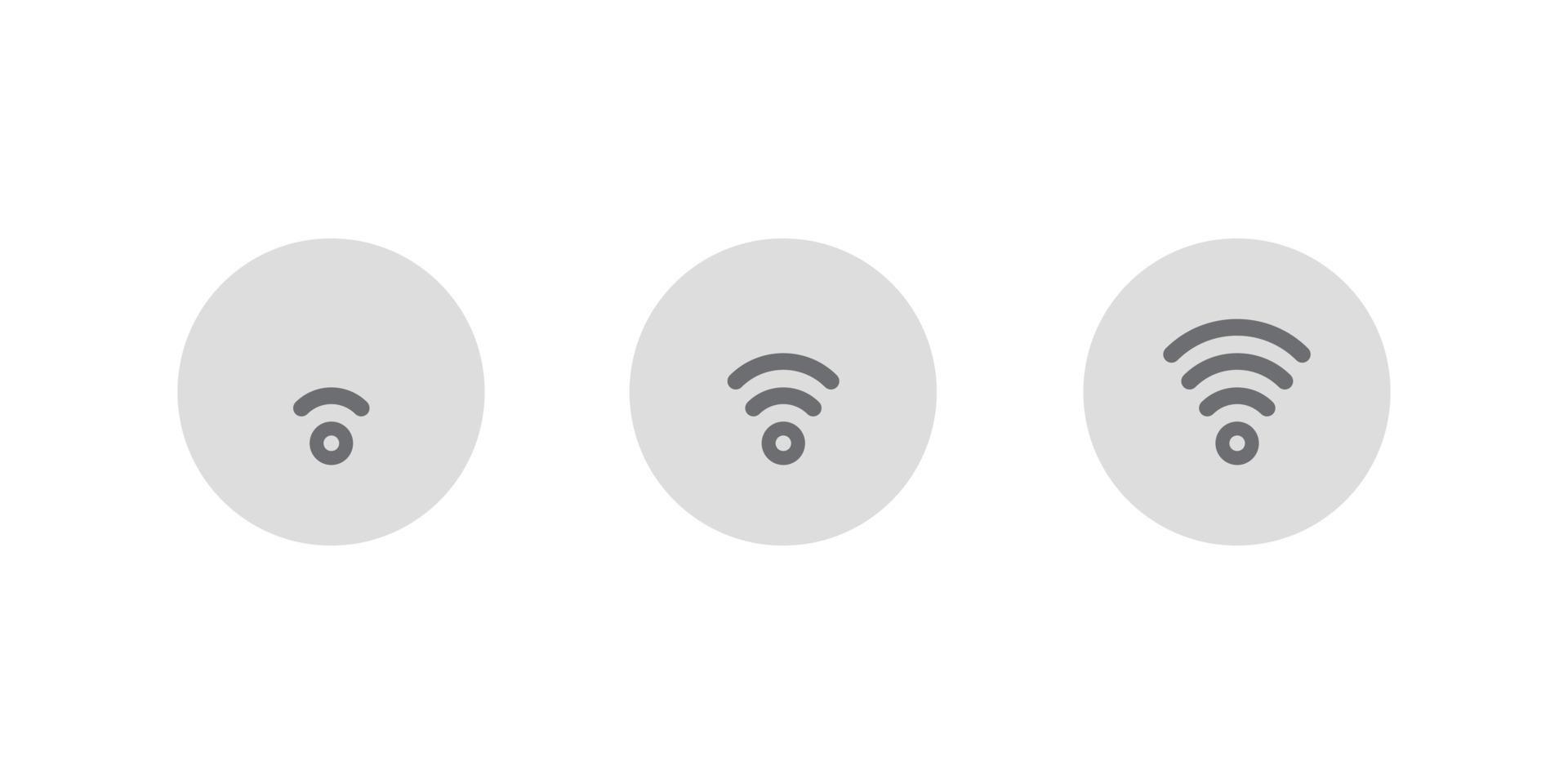 señal wifi, vector de icono de red de fidelidad inalámbrica en botón circular