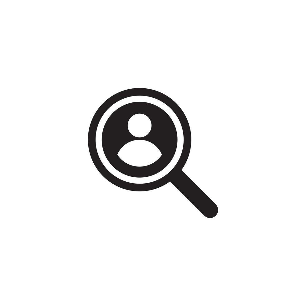 Search People Icon Vector. Magnifying Glass with Avatar Image vector