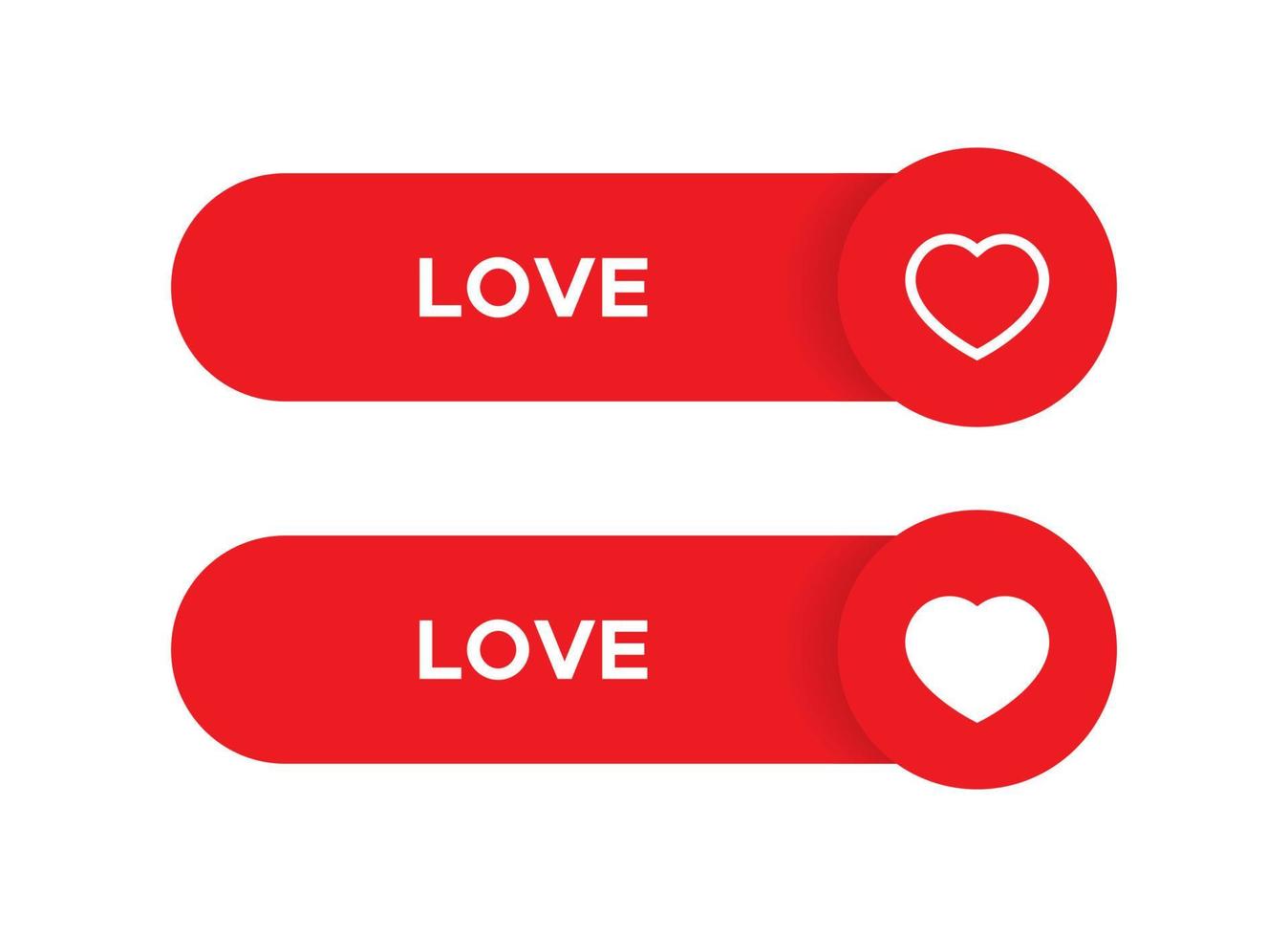 amor, vector de icono de corazón en el botón de la barra