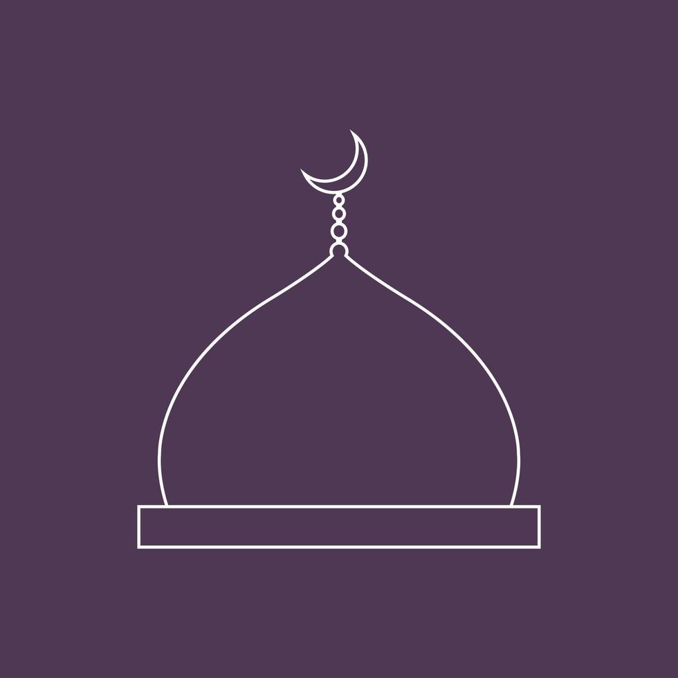 Islamic Mosque Dome Symbol Icon Vector in Line Style