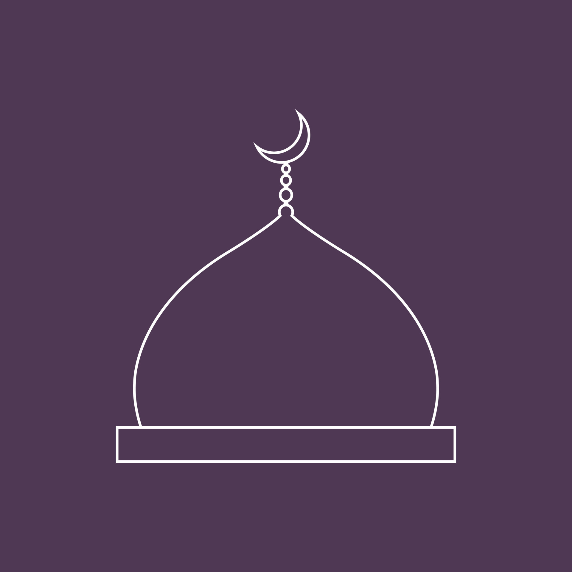 Islamic Mosque Dome Symbol Icon Vector in Line Style 7522963 Vector Art