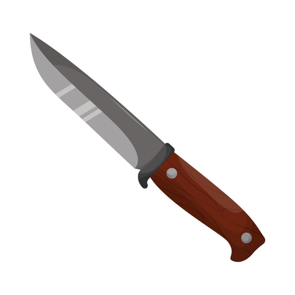 Large sharp cleaver knife isolated on white background. Flat vector illustration