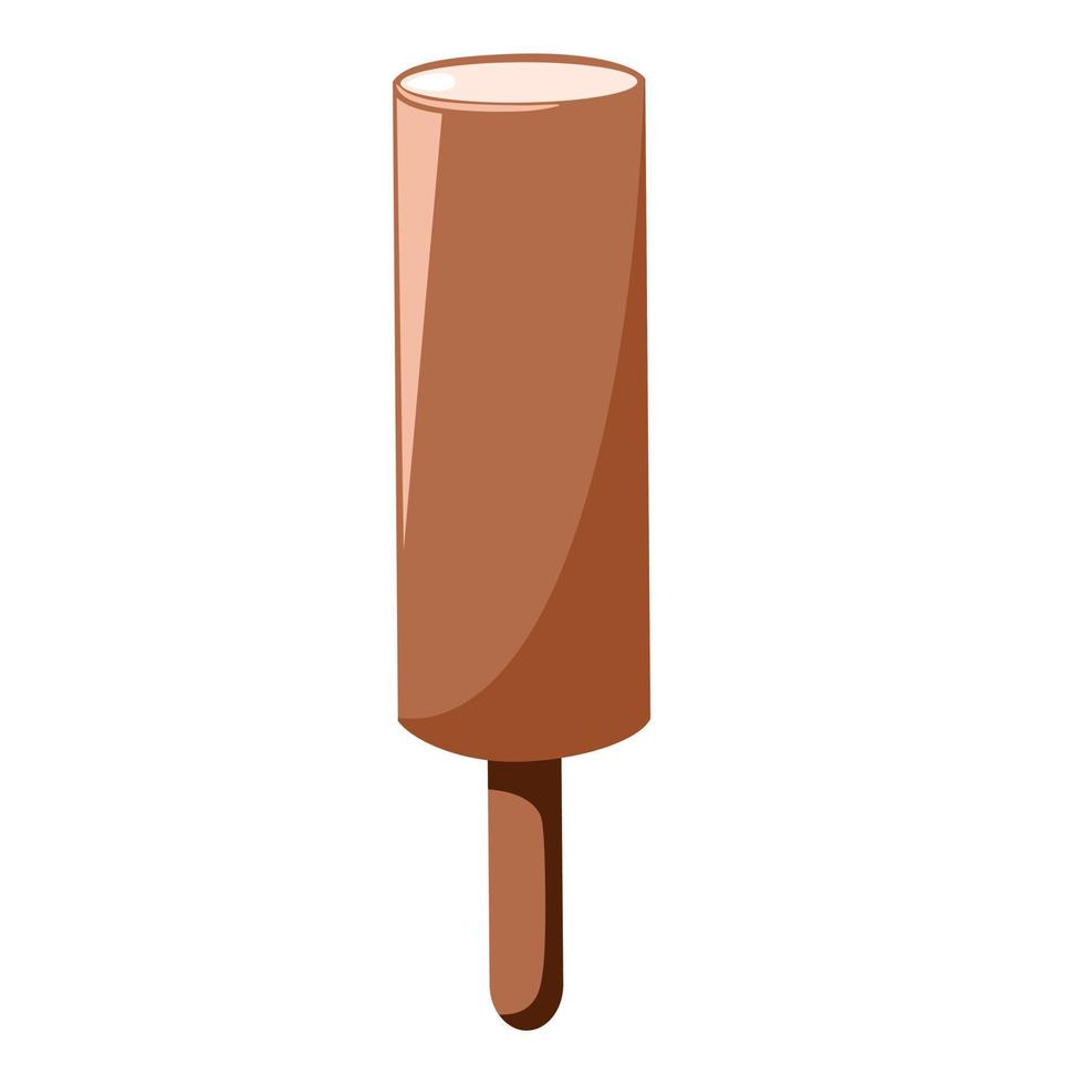 delicioso helado de chocolate. dulce regalo de verano en un palo. vector