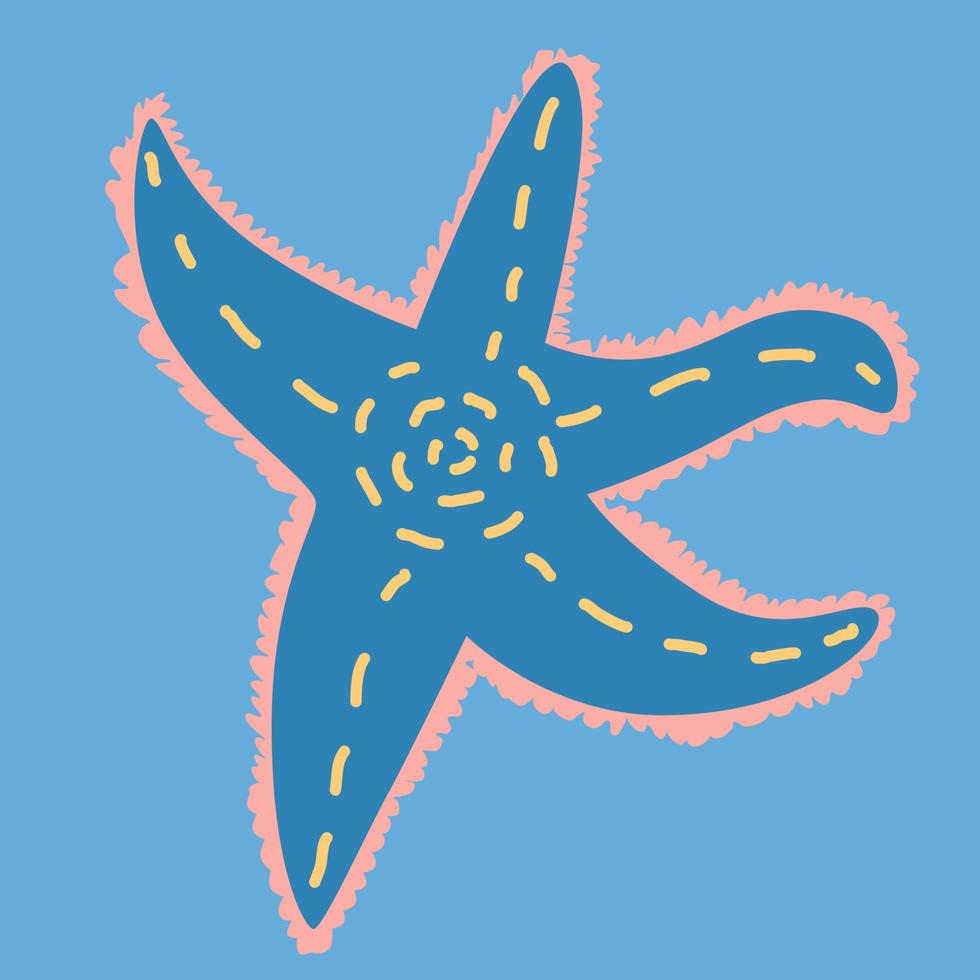 ilustración vectorial de una estrella de mar en un estilo plano vector