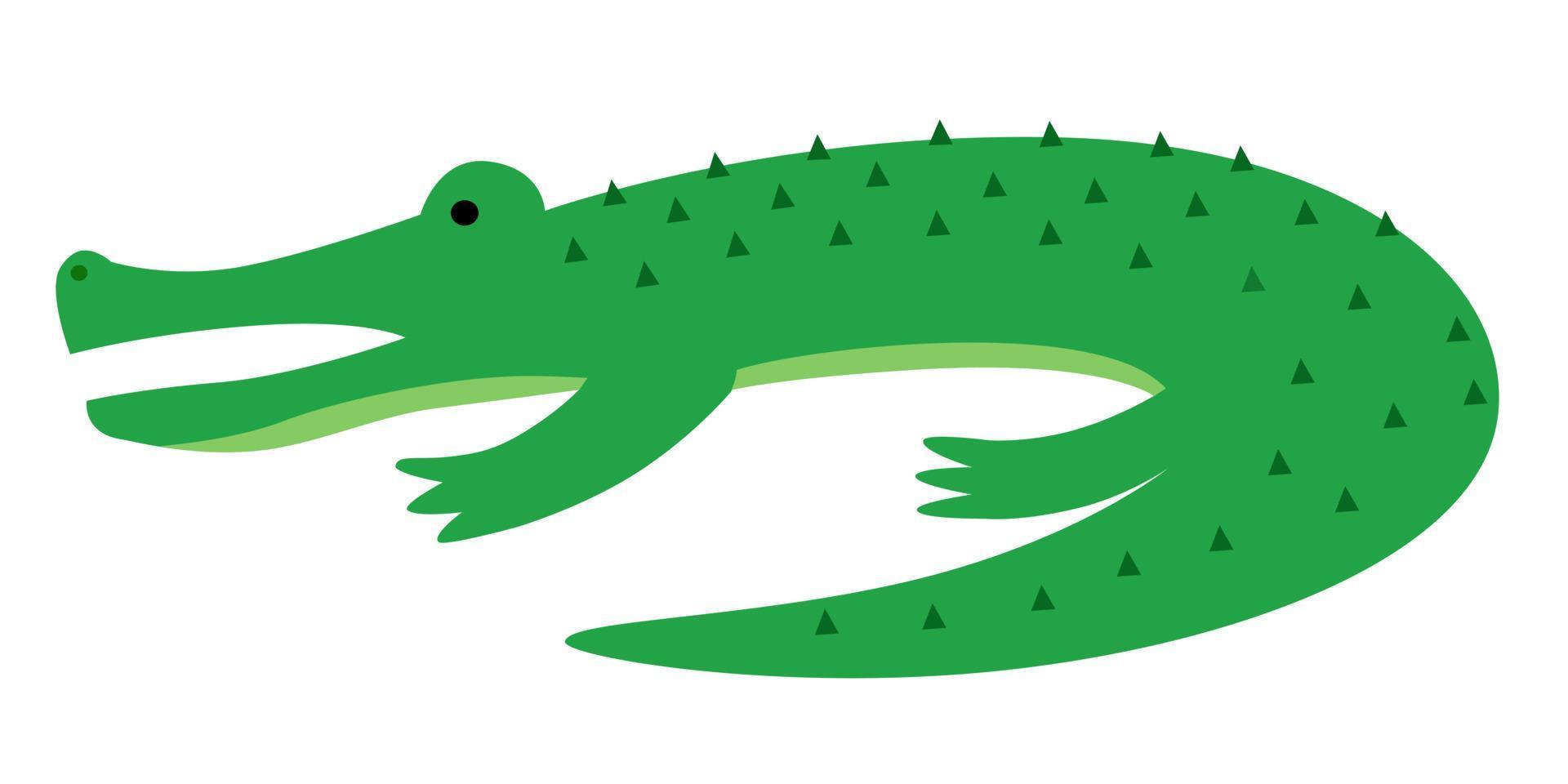 Vector illustration of an alligator in a flat style
