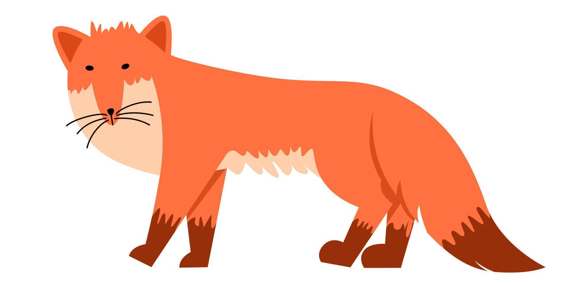 Vector illustration of a red fox in a flat style