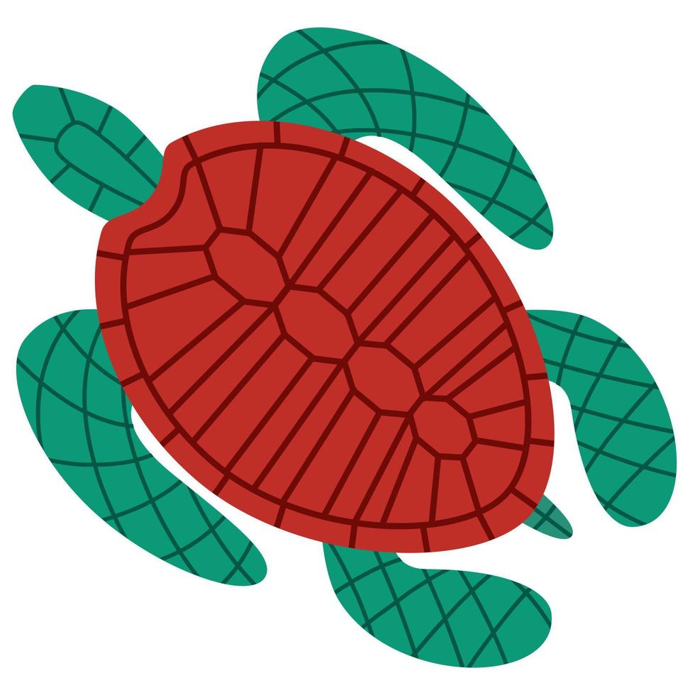 Vector illustration of a sea turtle in a flat style