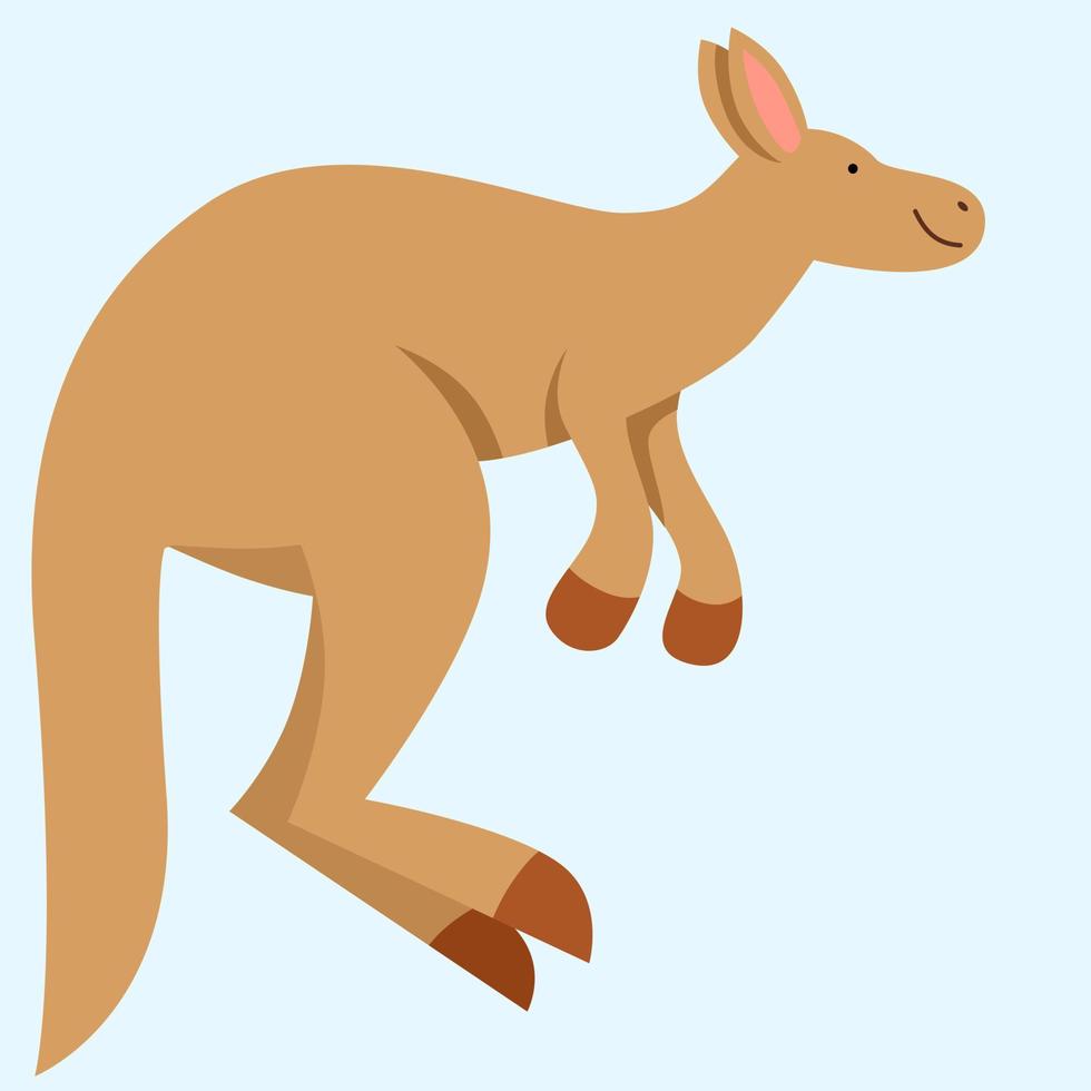 Vector illustration of a kangaroo jumping in a flat style