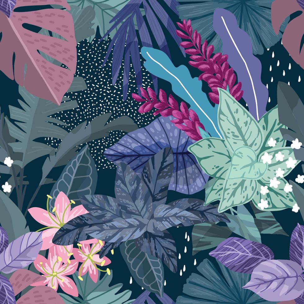 Tropical seamless pattern, hand drawn vector