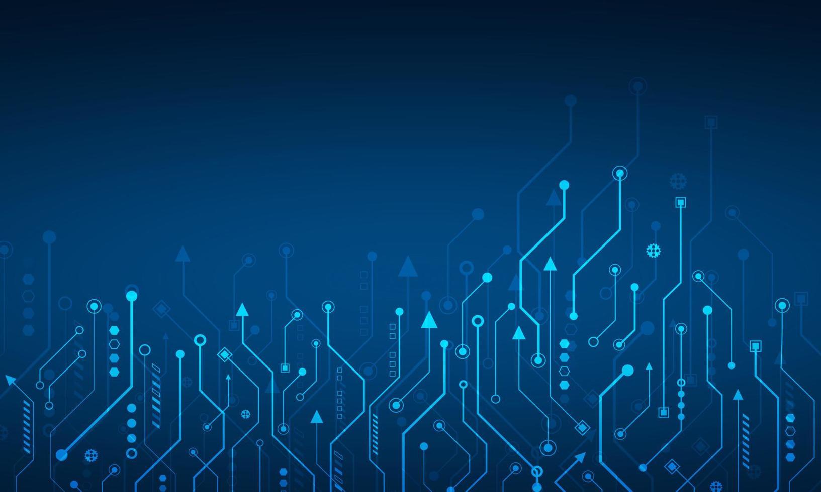 Circuit board blue technology concept.Hi technology connection, internet and digital system. vector