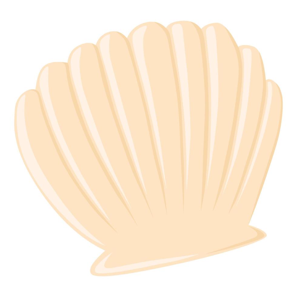 Cute empty seashell flat vector isolated illustration