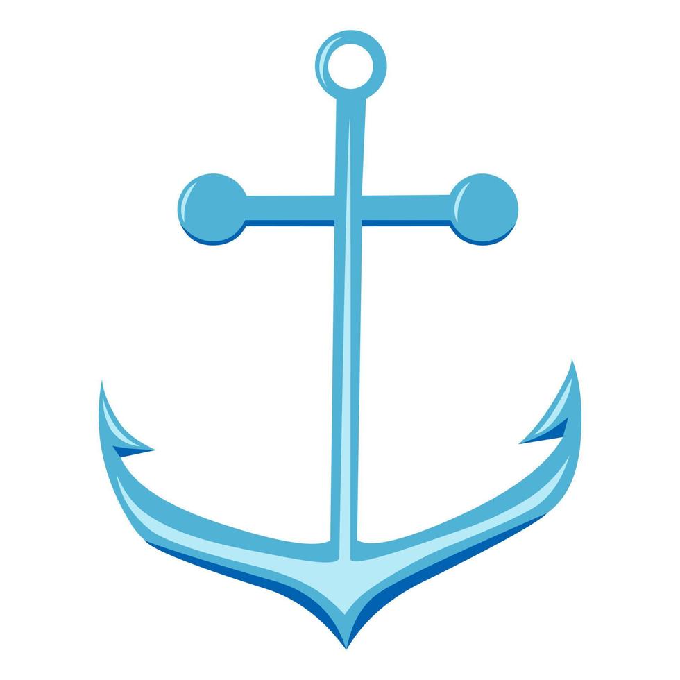 Steel anchor for boat vector isolated illustration