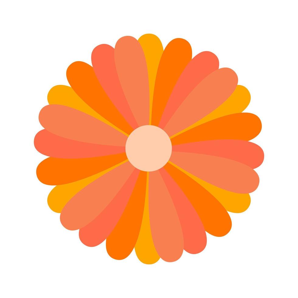 Colorful hippie daisy flower vector isolated illustration