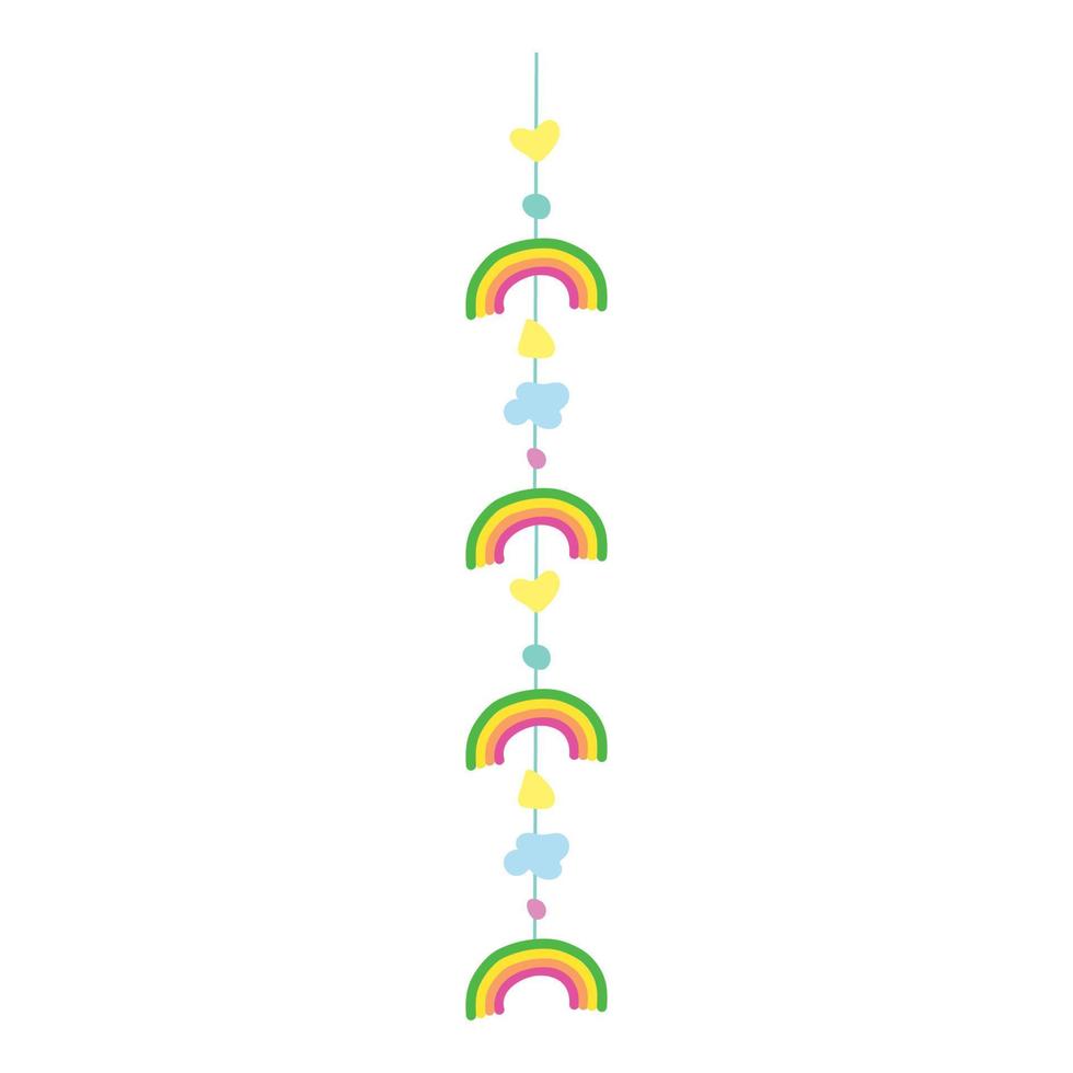 rainbow and cloud children vector