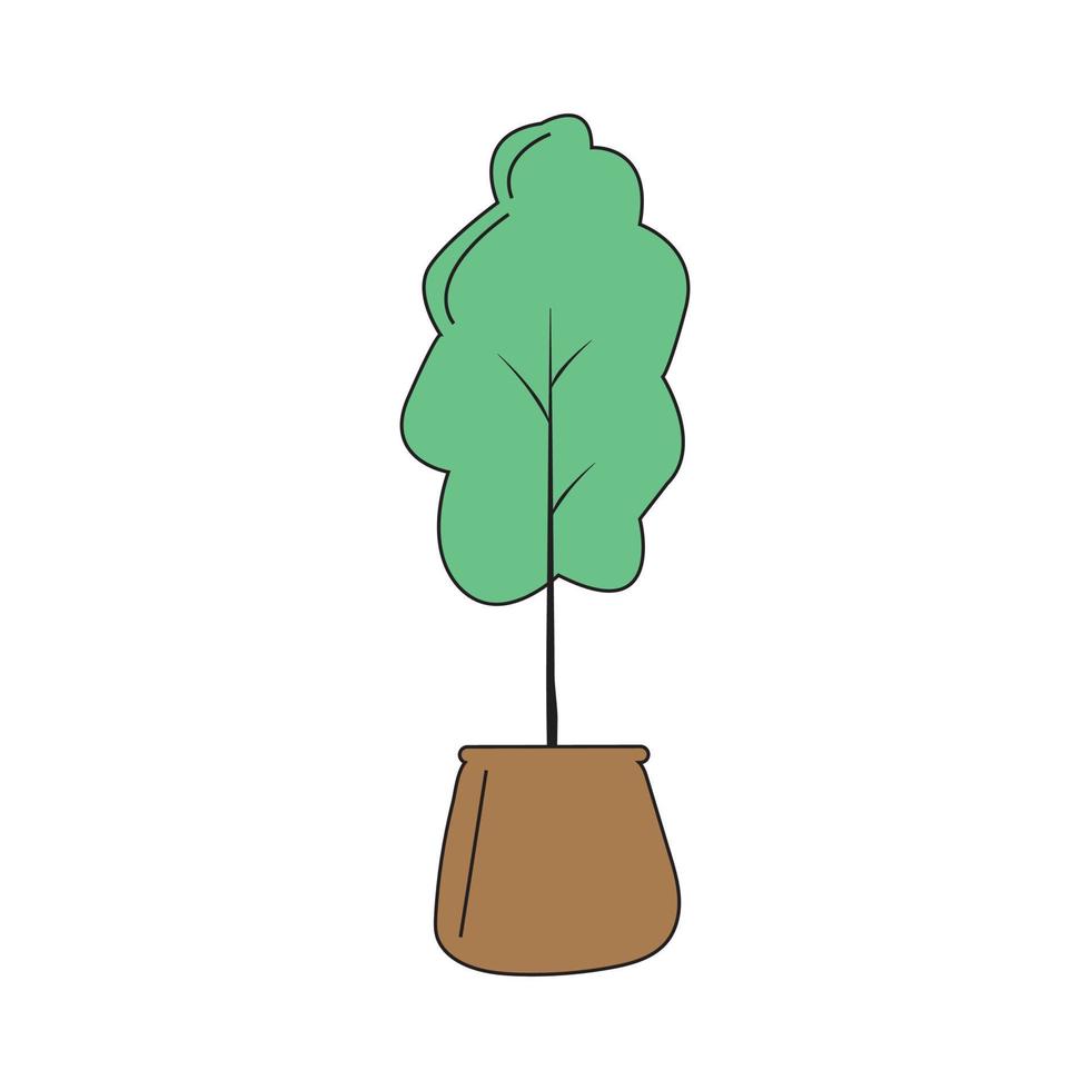 plántula de árbol en una bolsa vector