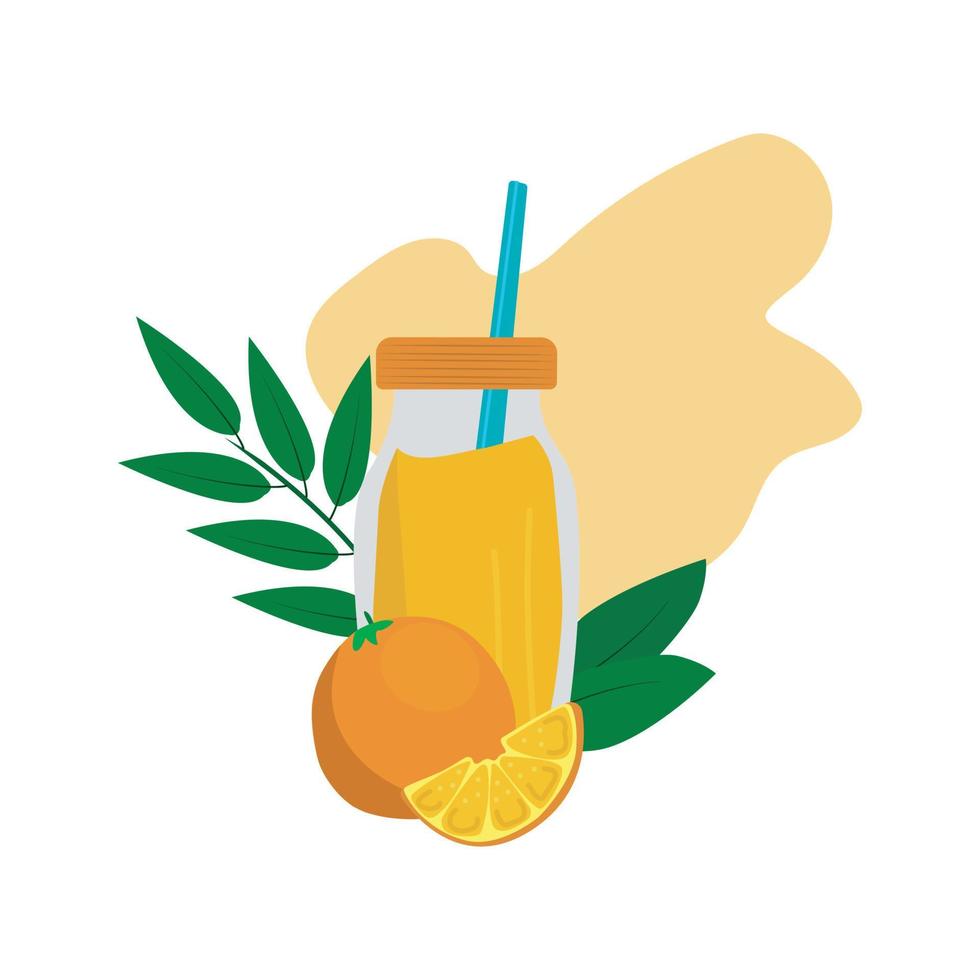 vector illustration of orange juice