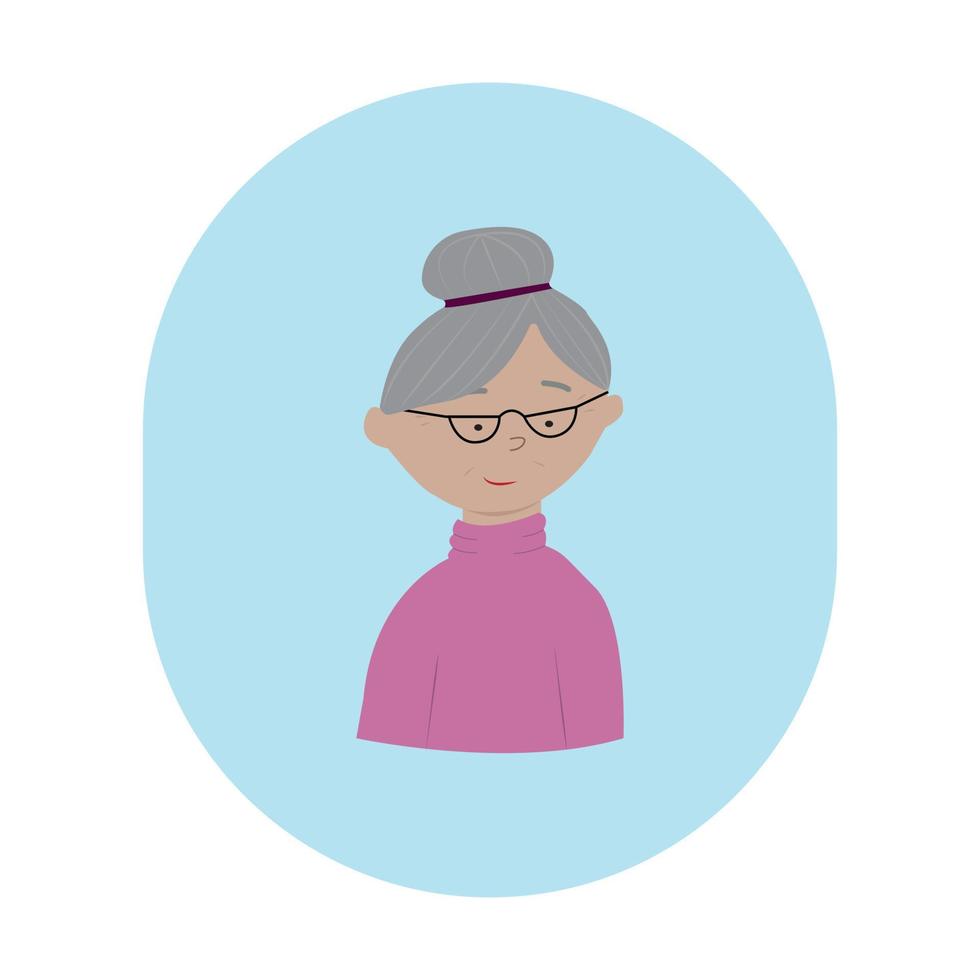 vector illustration of an elderly woman