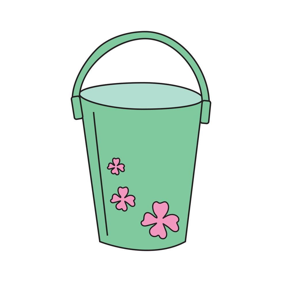 vector illustration garden bucket with a pattern