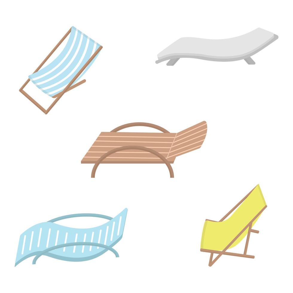 beach chair set vector