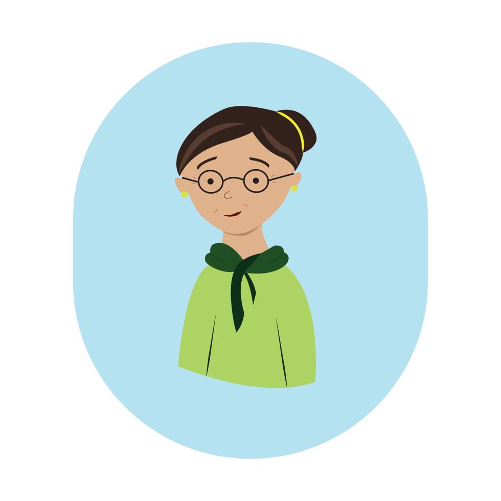 vector illustration of an elderly woman