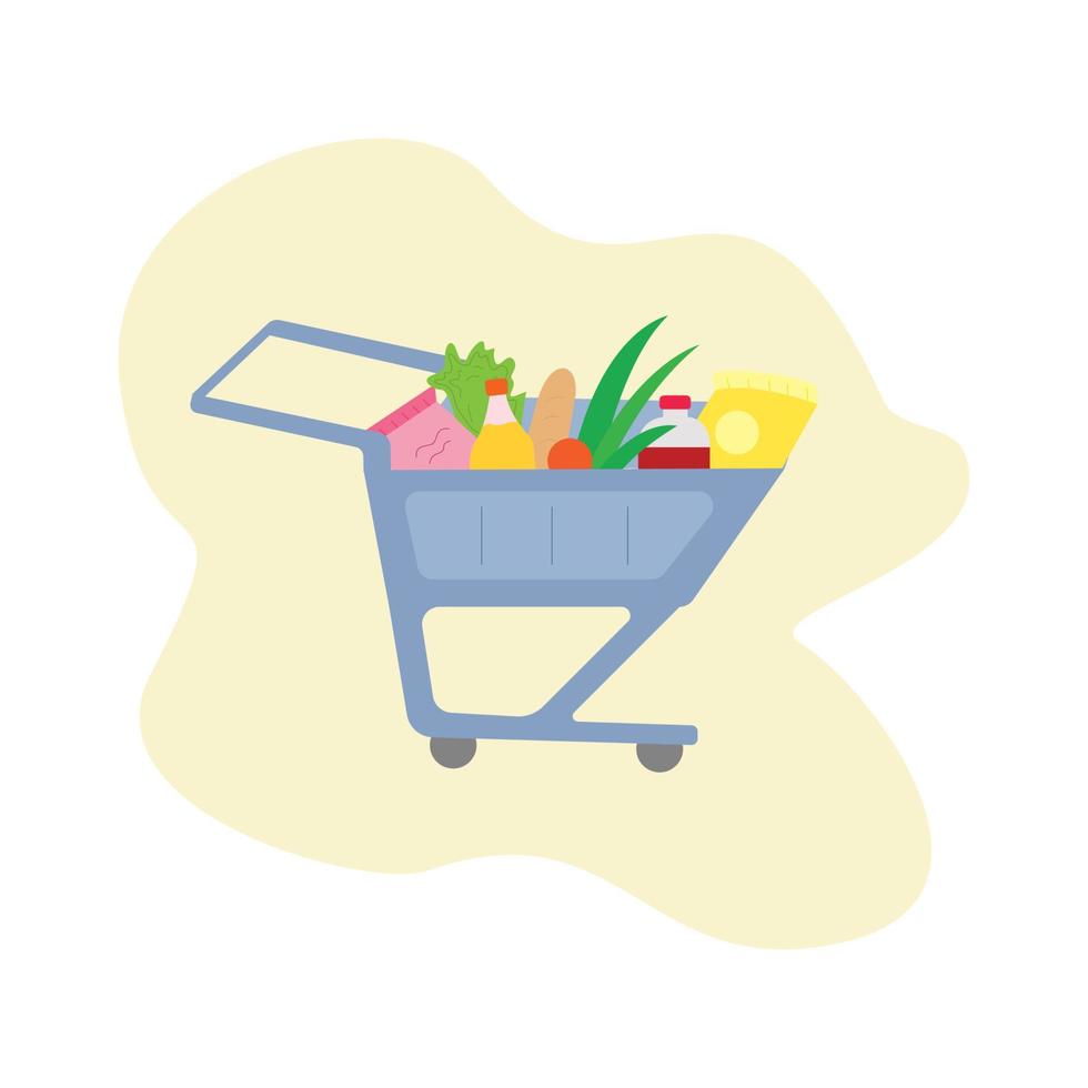 vector illustration of a grocery cart