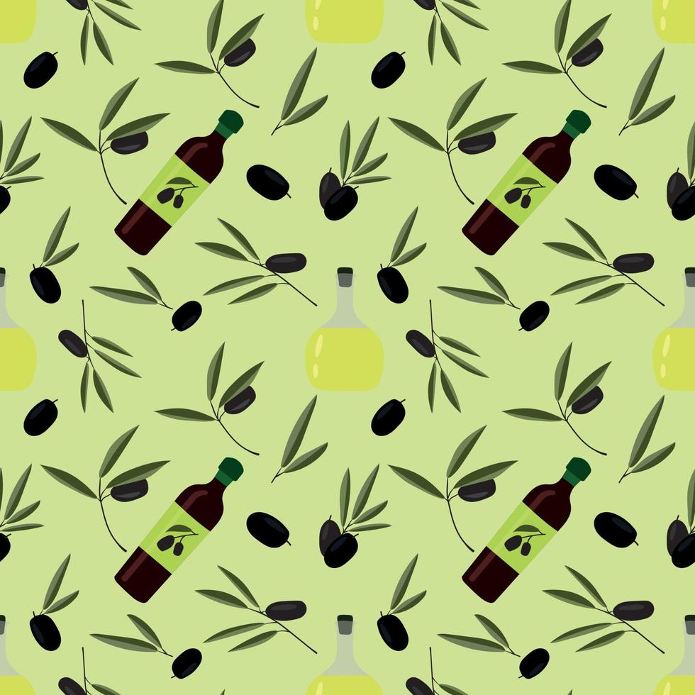 vector seamless pattern of olive branches