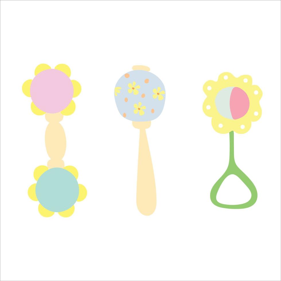 set of toy rattle vector