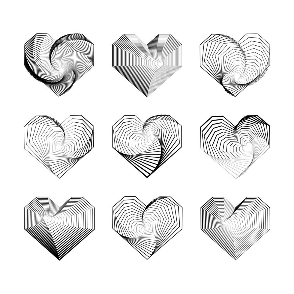 forma de corazón con vector de textura de línea