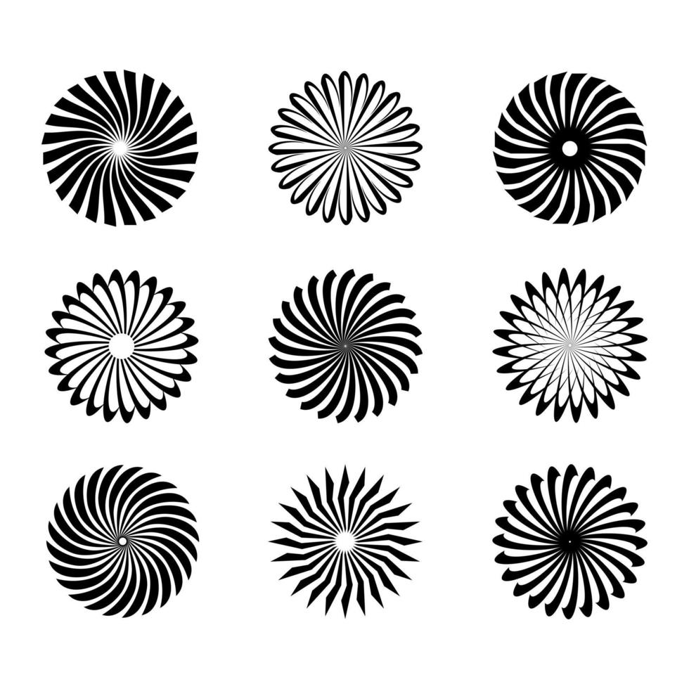Circle Burst Design Element Vector Set