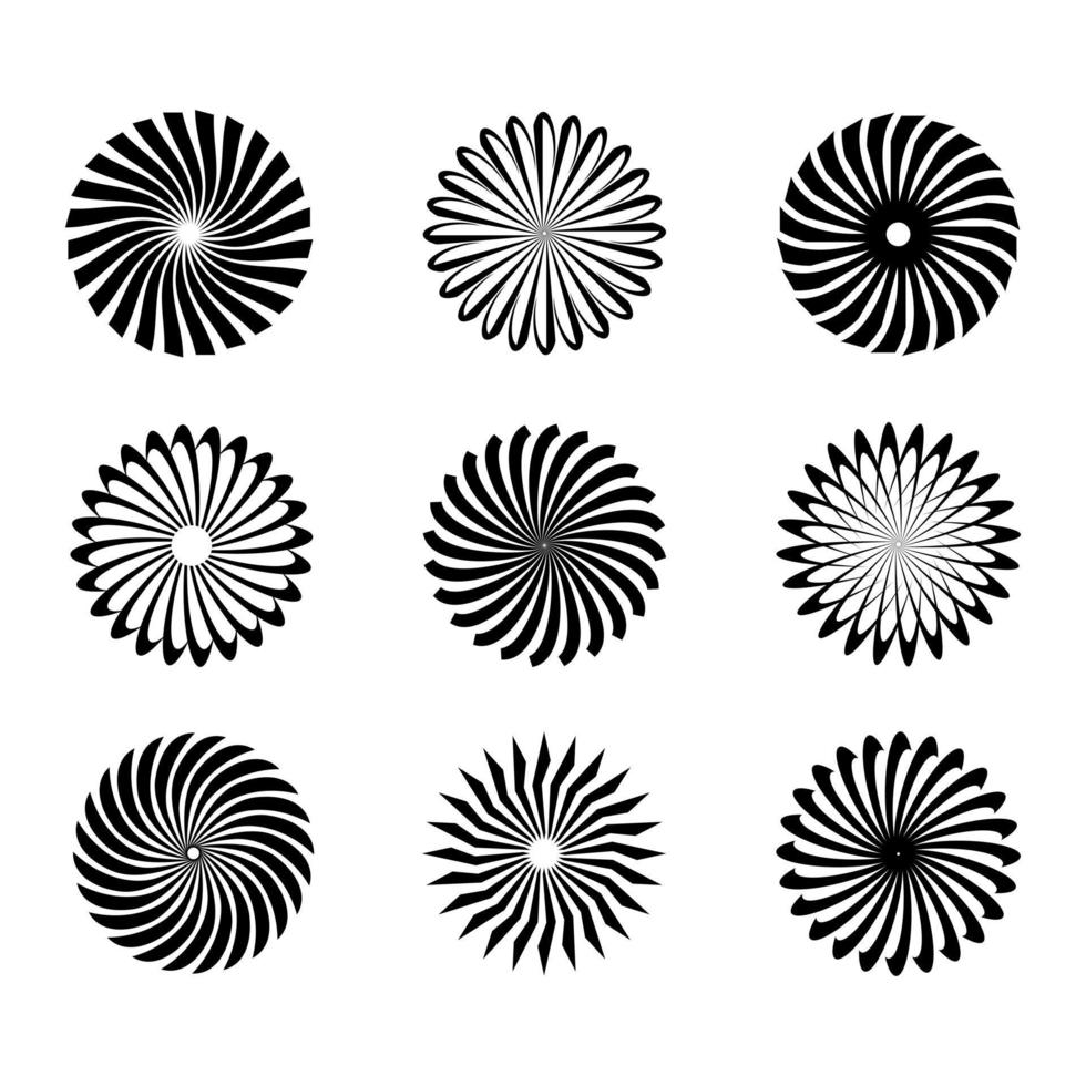 Circle Burst Design Element Vector Set