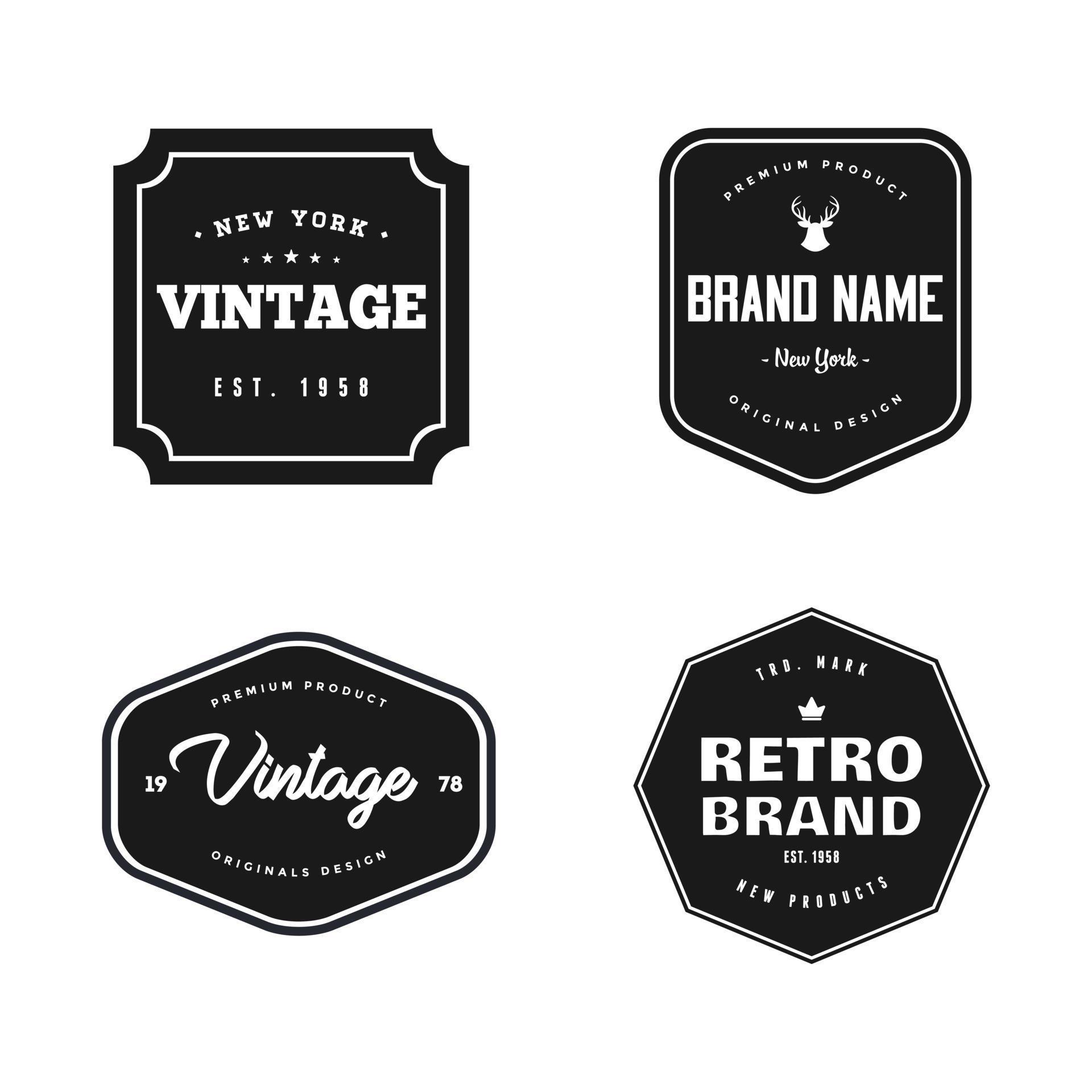 Retro Brand Logo Template Vector 7523821 Vector Art at Vecteezy