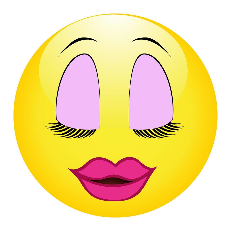 Cartoon and glamorous character, with lowered eyelashes. vector