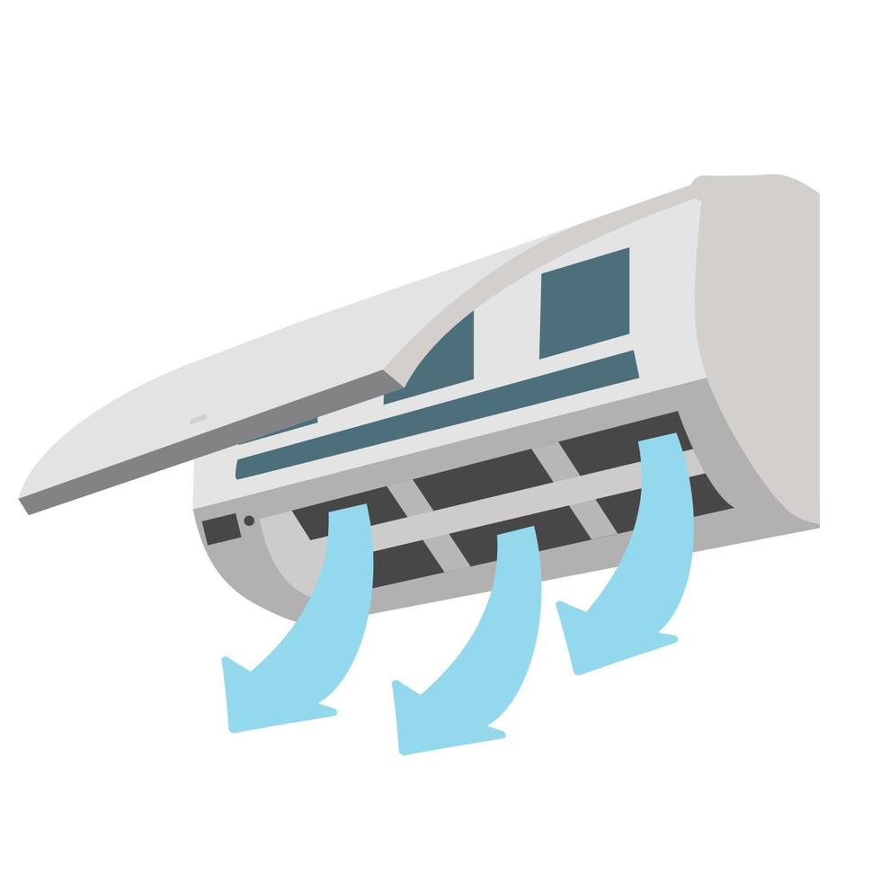 aire acondicionado con aire frio de flechas vector