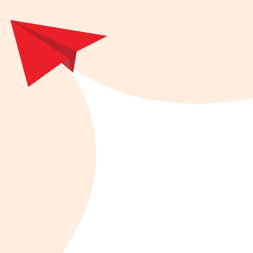 Red Paper plane flying background vector