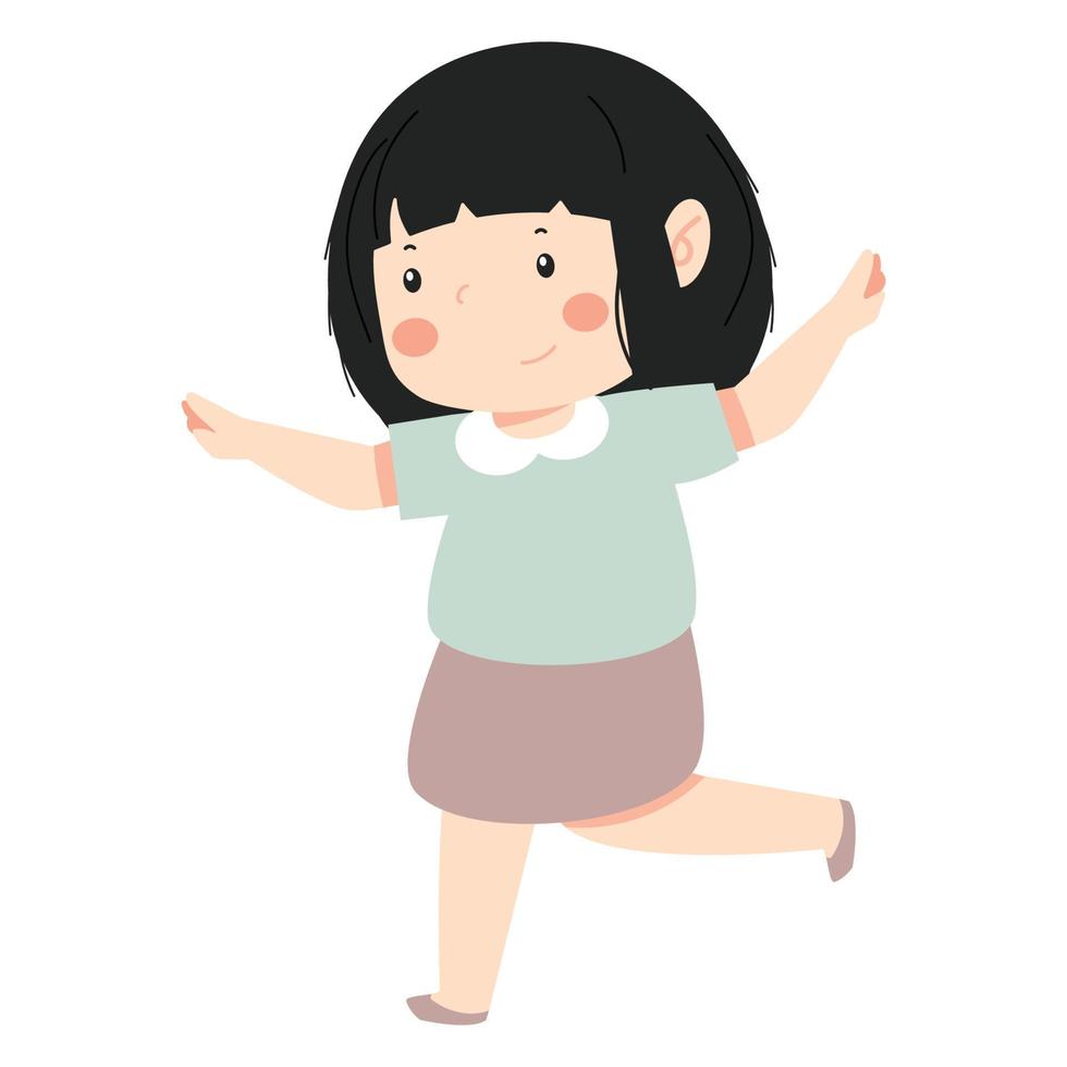 cute little kid girl  cartoon vector