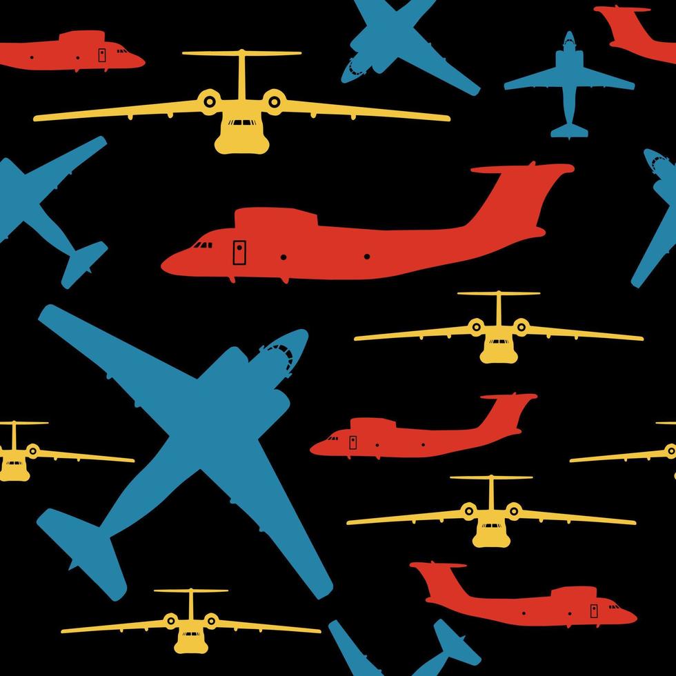 airplane silhouette seamless pattern perfect for background or wallpaper vector