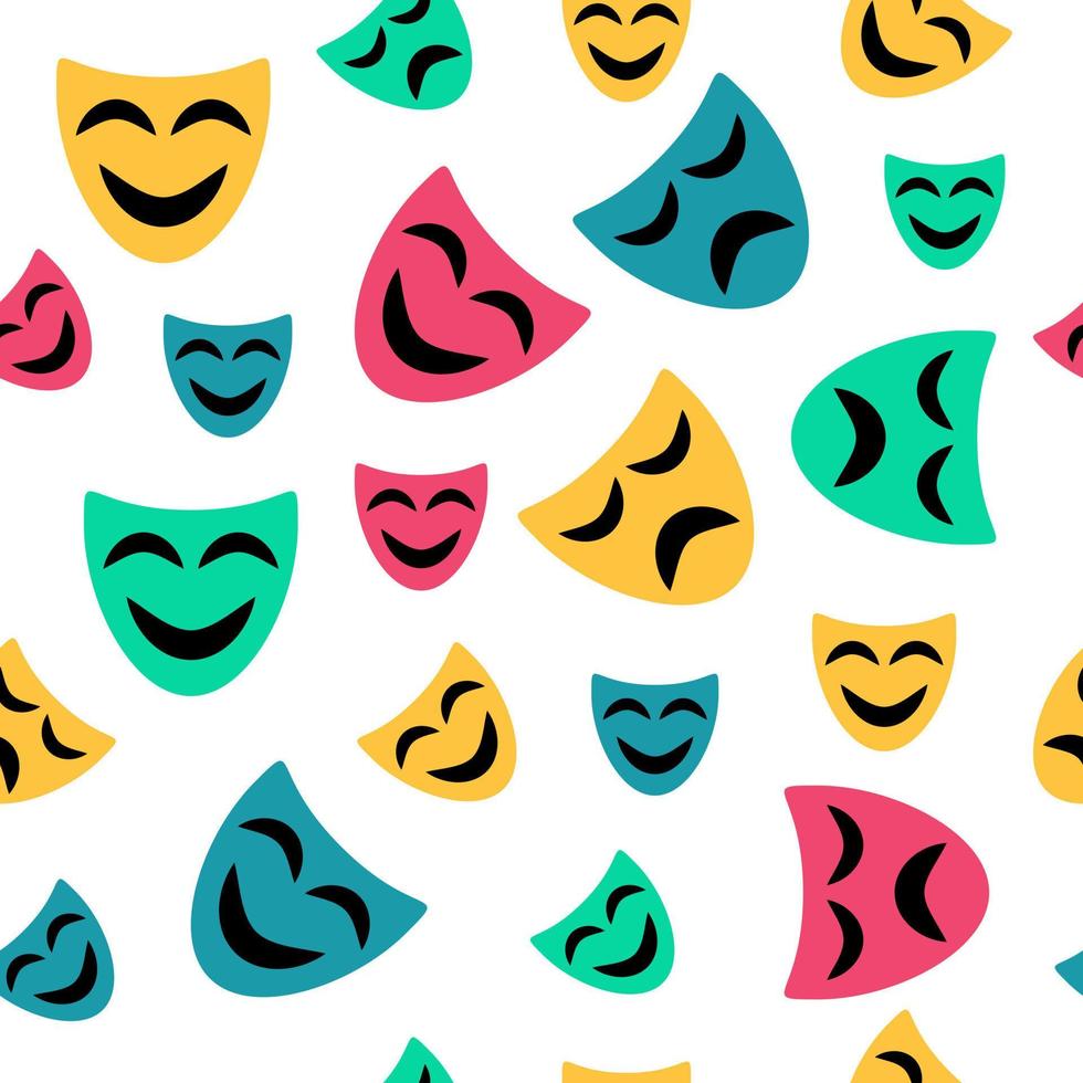 colorful happy sad mask perfect for background or wallpaper vector