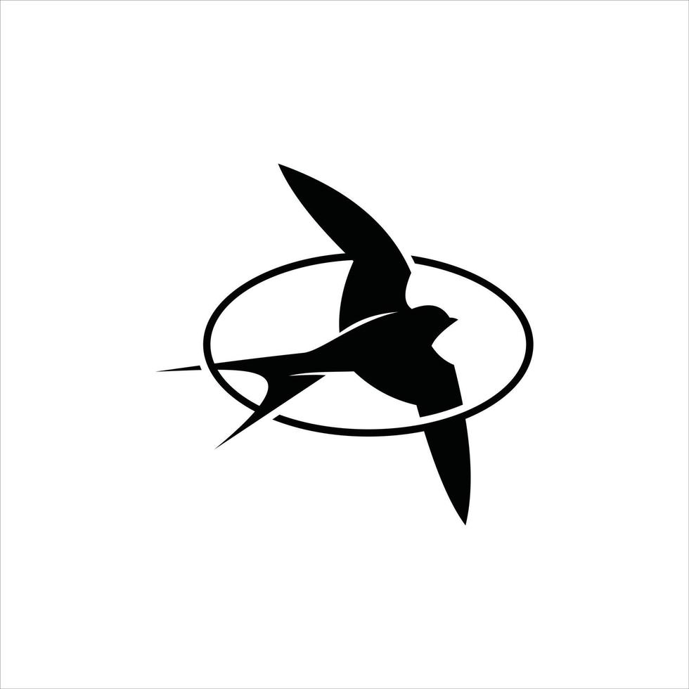 swallow logo modern round frame simple vector