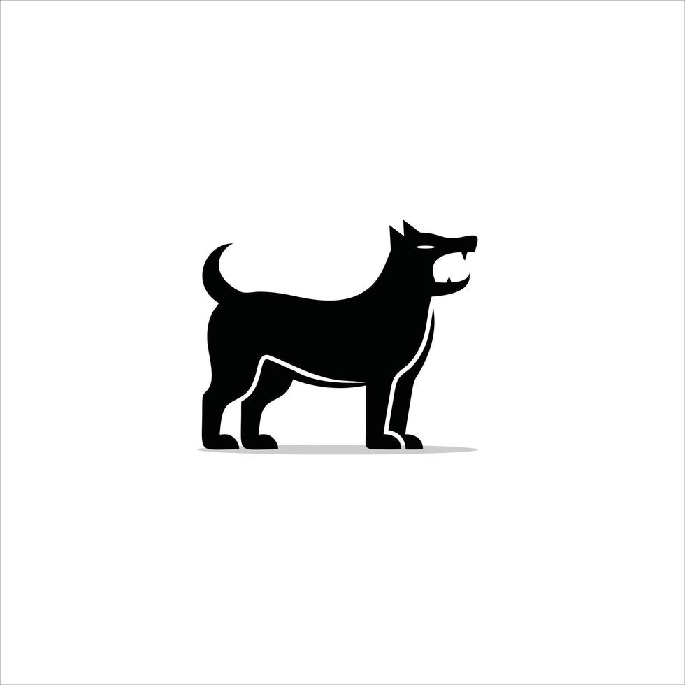 ladrar perro logo simple moderno dibujos animados vector