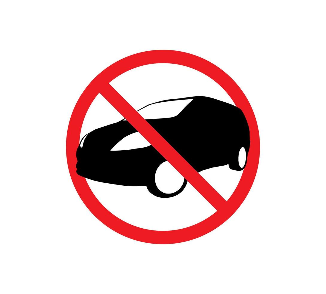 señal de círculo prohibido para ningún coche. ninguna señal de estacionamiento. ilustración vectorial vector