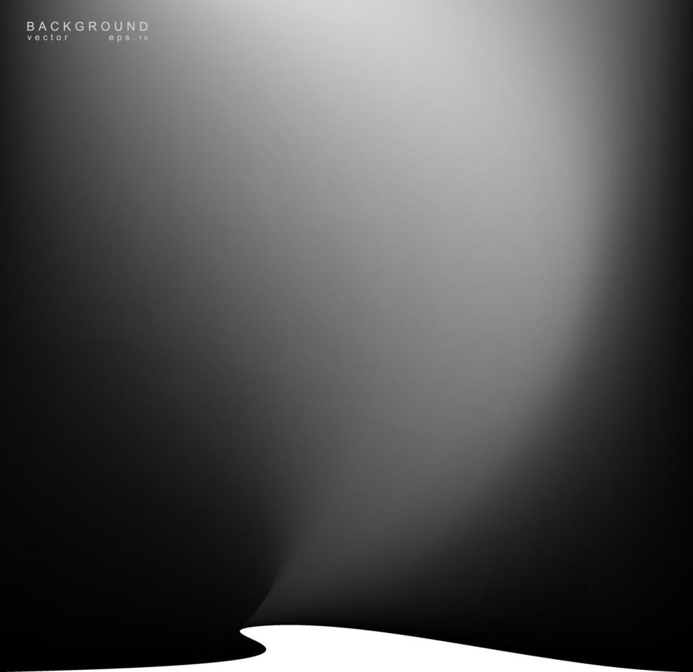 Black silk drapery waves background. Abstract vector wave