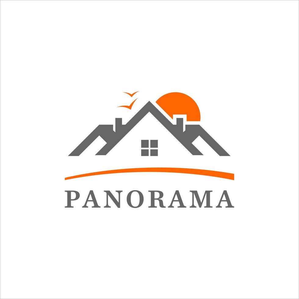 Real estate logo simple modern roof vector