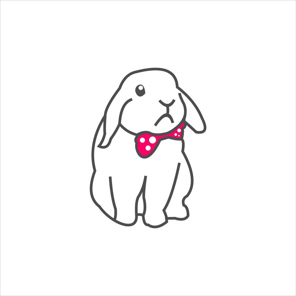 little cute rabbit mascot vector