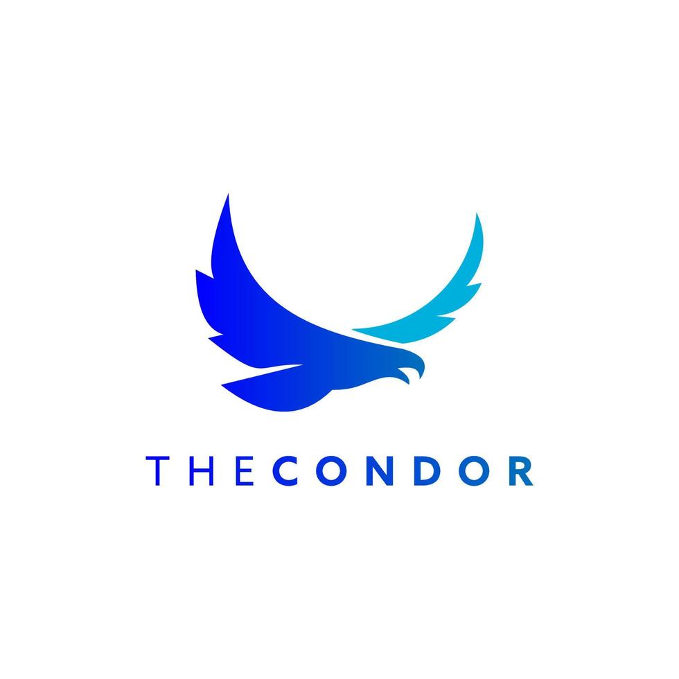 cóndor logo presa pájaro azul vector