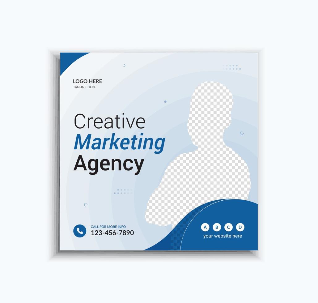 Digital marketing agency social media post and creative web banner template vector