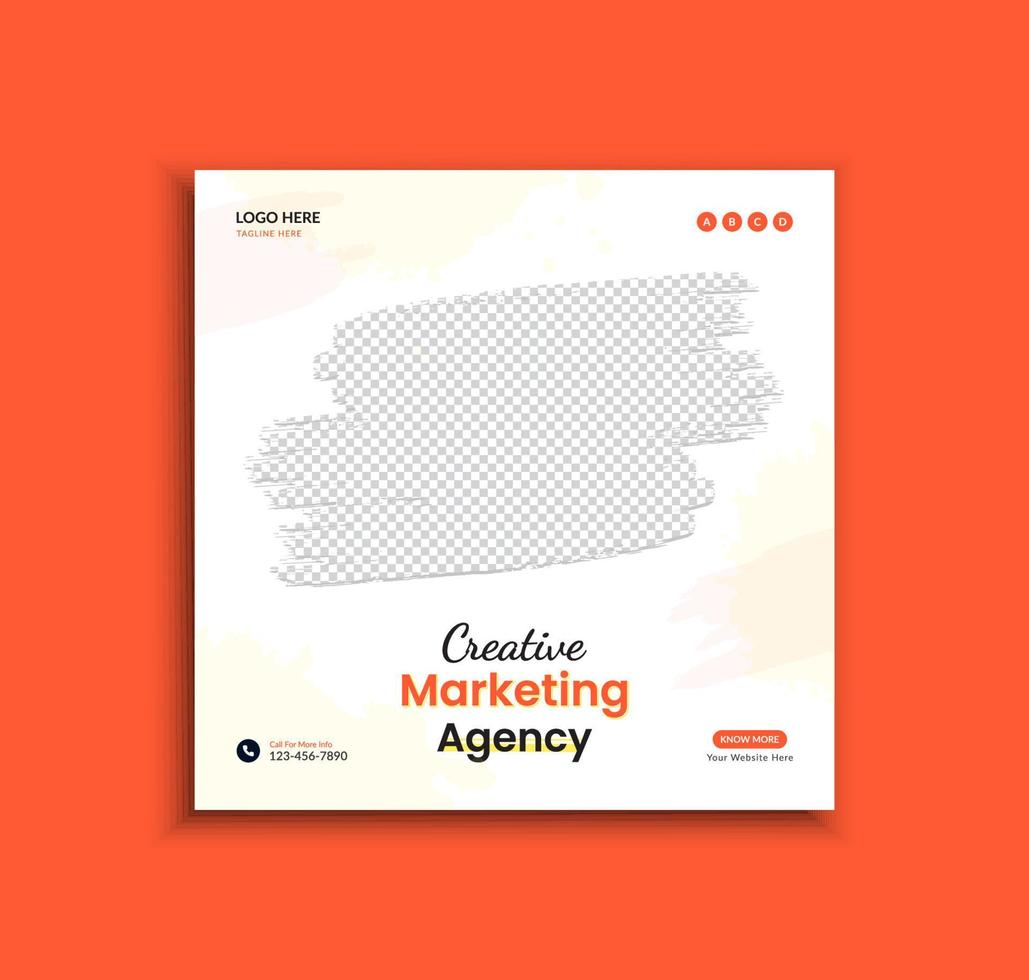 Creative marketing agency social media post and web banner template for your business vector