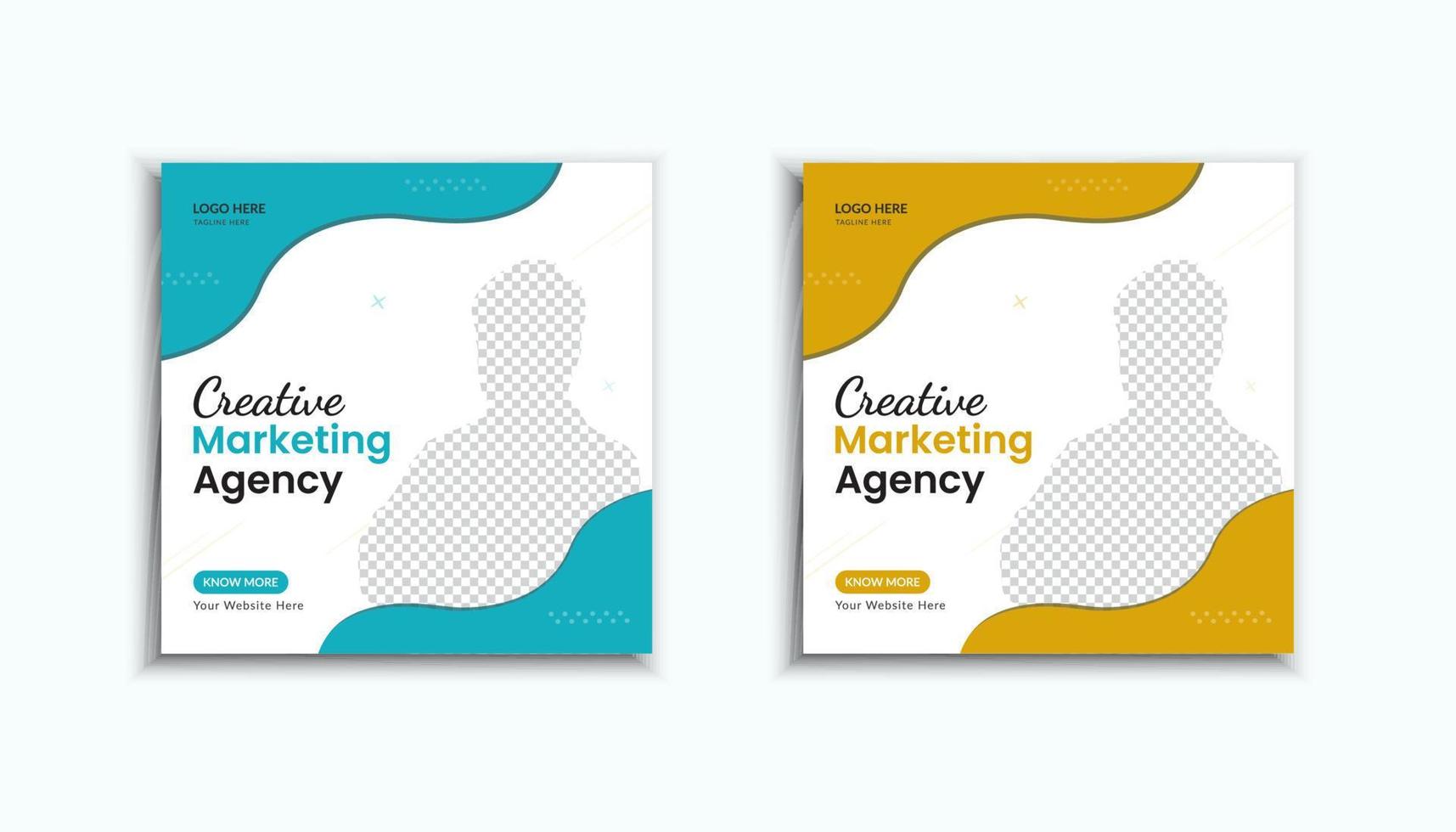 Abstract creative marketing agency social media post and creative web banner template design vector